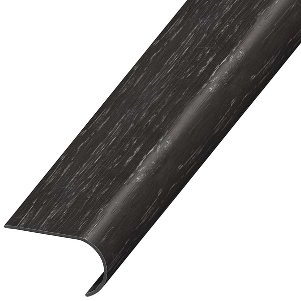 Woodcrete LVT Black 2.48x1.52x94" LVT Round Stair Nose by Versatrim