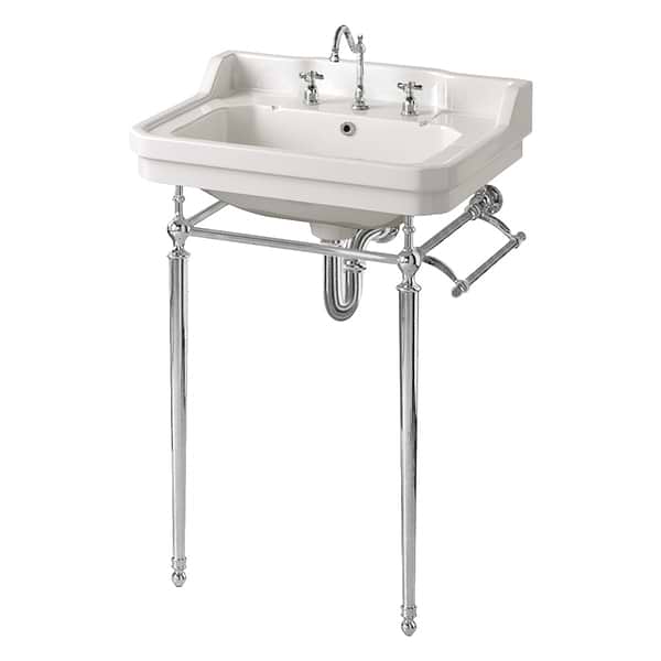 James Martin Vanities Wellington Chrome 24" Single Vanity with Integrated White Porcelain Top