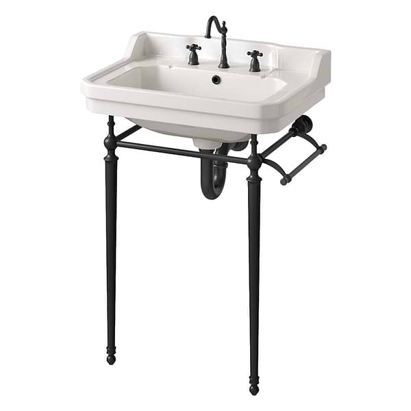 James Martin Vanities Wellington Matte Black 24" Single Vanity with Integrated White Porcelain Top