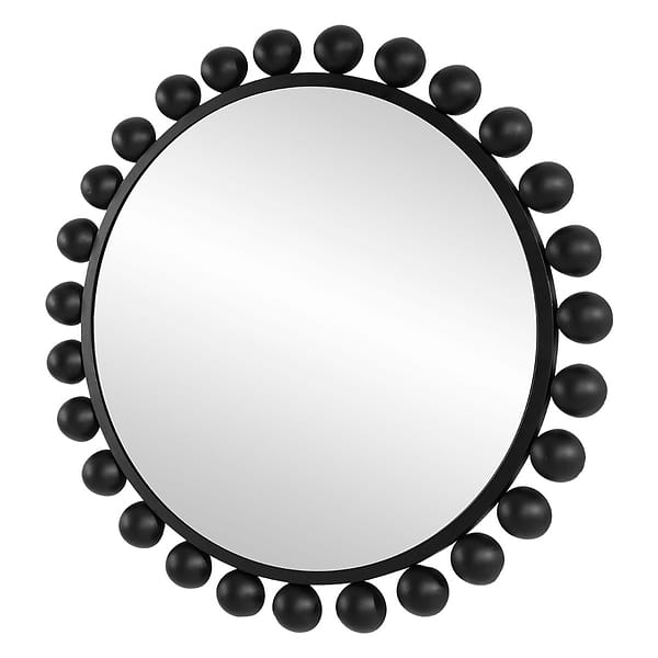 Orly Matte Black 34" Round Mirror