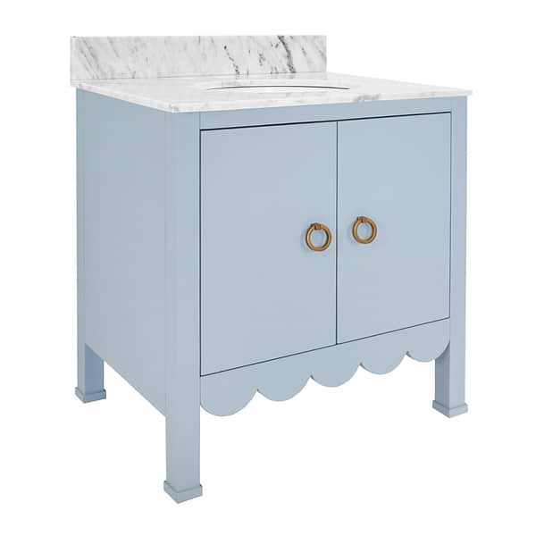 Kasey Sky Blue 30" Single Vanity with Carrara Marble Top