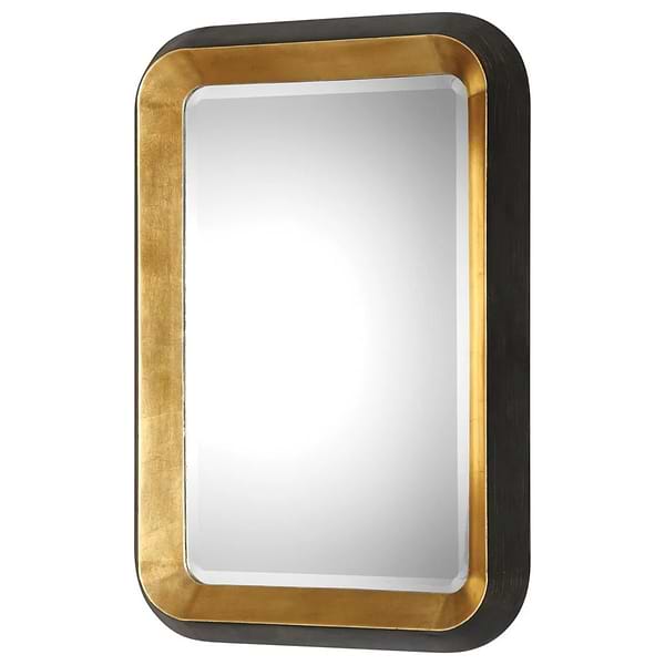 Neva Black and Gold 28x42" Rectangle Mirror