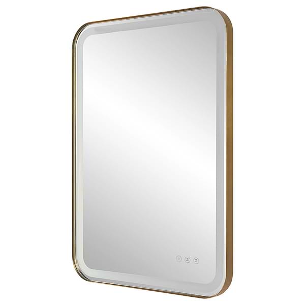 Liba Brushed Brass 22x32" Rectangle LED Mirror