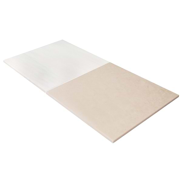 Alterno Crema Ella Beige and Glacier White Extra 12x12 Polished Marble Checkerboard Tile