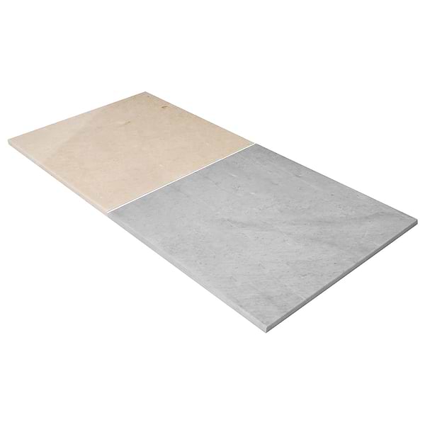 Alterno Earth Gray and Crema Ella Beige 12x12 Polished Marble Checkerboard Tile