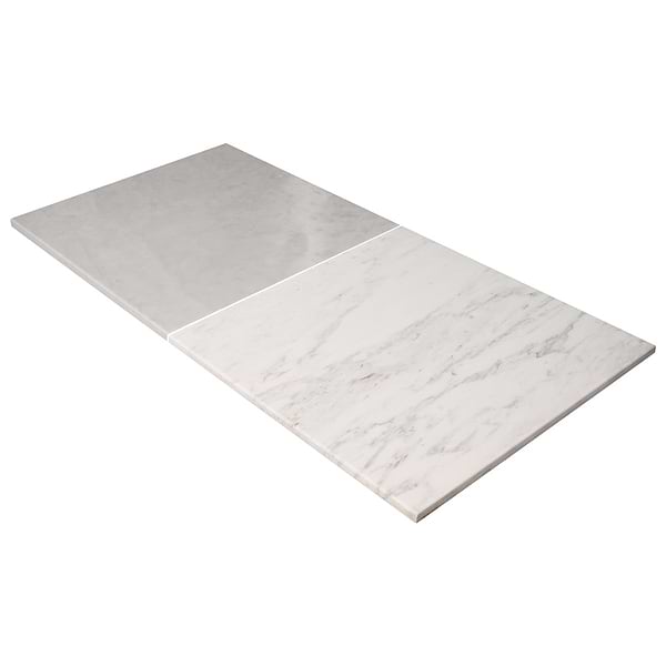 Alterno Volakas White and Ice Gray 12x12 Honed Marble Checkerboard Tile