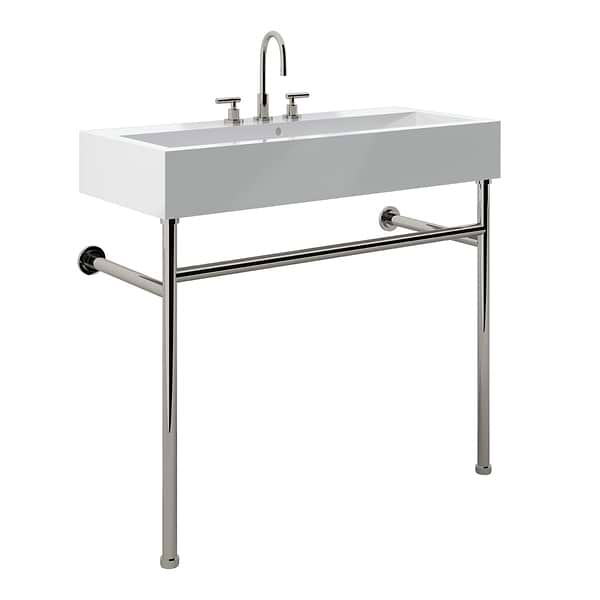 Apollo Polished Nickel 39" Single Console with Widespread White Ceramic Top