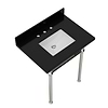 Pierce Polished Nickel  30" Single Console with Rectangle Sink and Black Granite Top