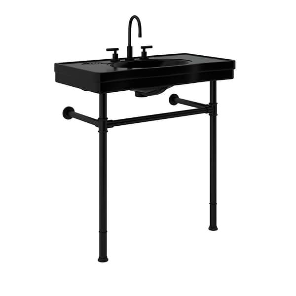 Charles Matte Black 36" Single Console with Black Ceramic Top