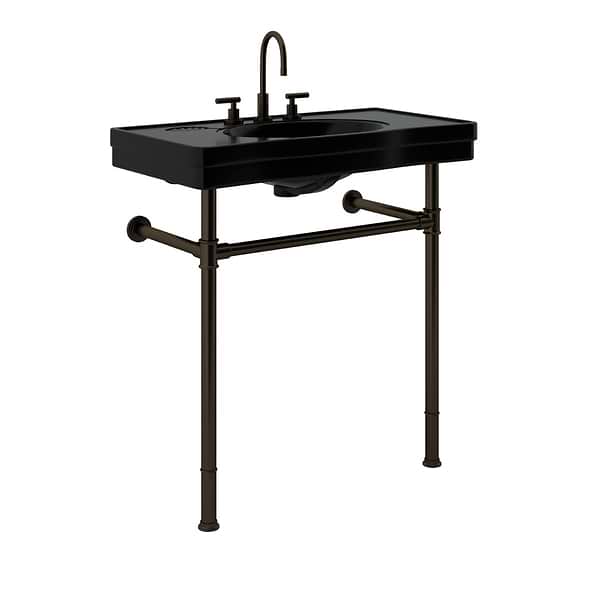 Charles Oil Rubbed Bronze 36" Single Console with Black Ceramic Top
