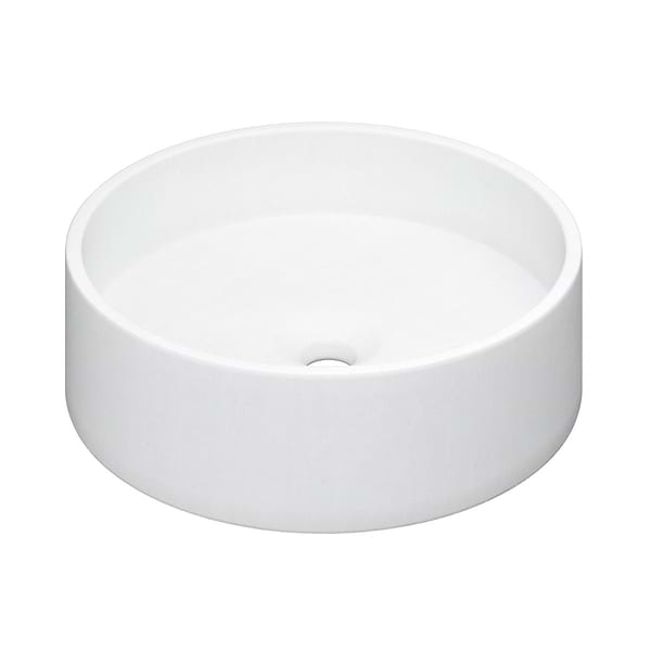 Odet Cotton White 16" Concrete Round Floating Sink by mudd.concrete