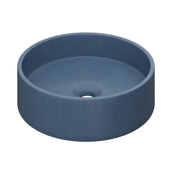 Odet Denim Blue 16" Concrete Round Floating Sink by mudd.concrete