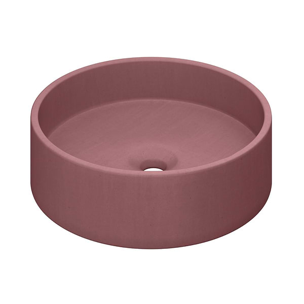 Odet Berry Pink 16" Concrete Round Floating Sink by mudd.concrete