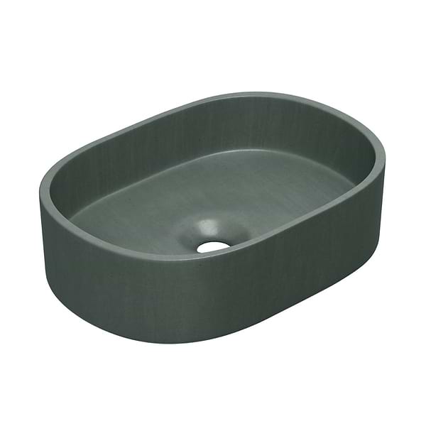 Parro Forest Green 18" Concrete Oval Floating Sink by mudd.concrete