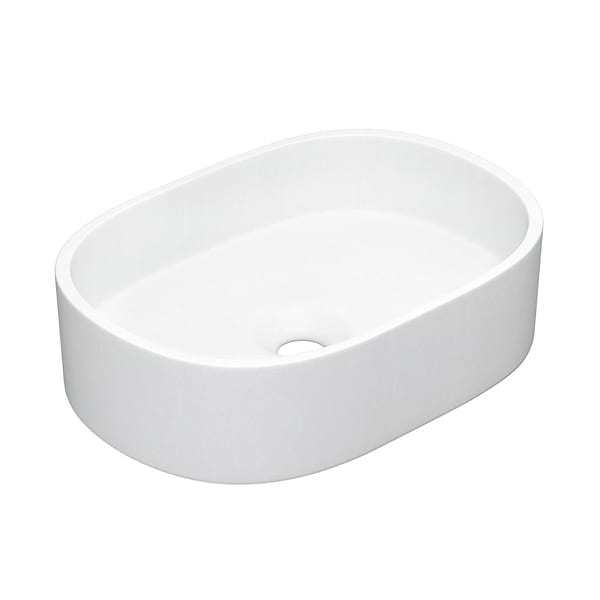 Parro Cotton White 18" Concrete Oval Floating Sink by mudd.concrete