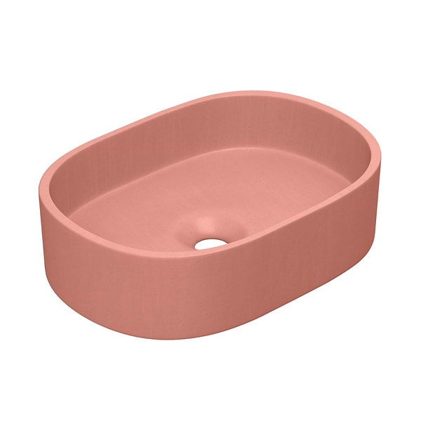Parro Mousse Pink 18" Concrete Oval Floating Sink by mudd.concrete