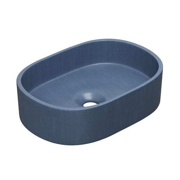 Parro Denim Blue 18" Concrete Oval Floating Sink by mudd.concrete