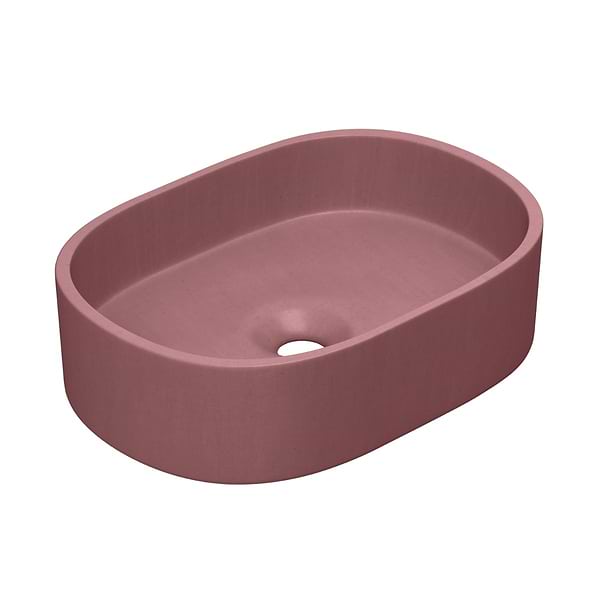 Parro Berry Pink 18" Concrete Oval Floating Sink by mudd.concrete