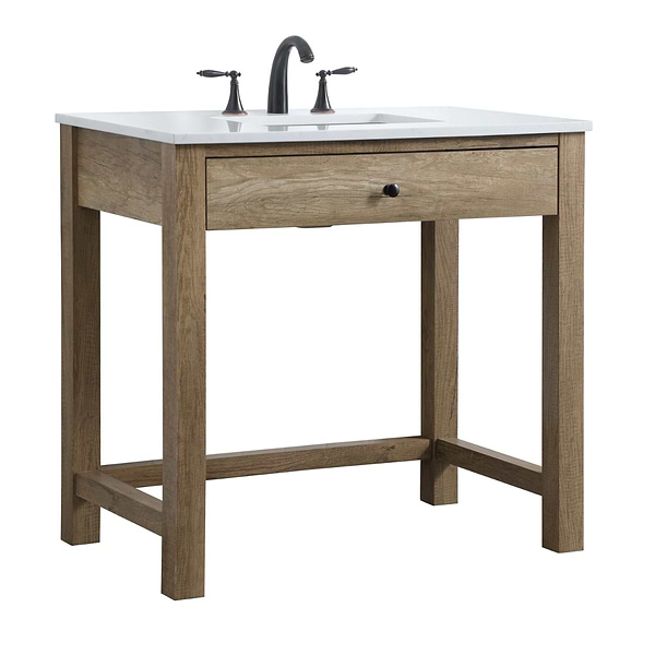 Murray Blonde Oak 36" Single Vanity with White Cultured Marble Top