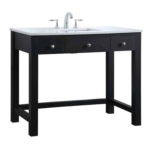 Murray Black 42" Single Vanity with White Cultured Marble Top