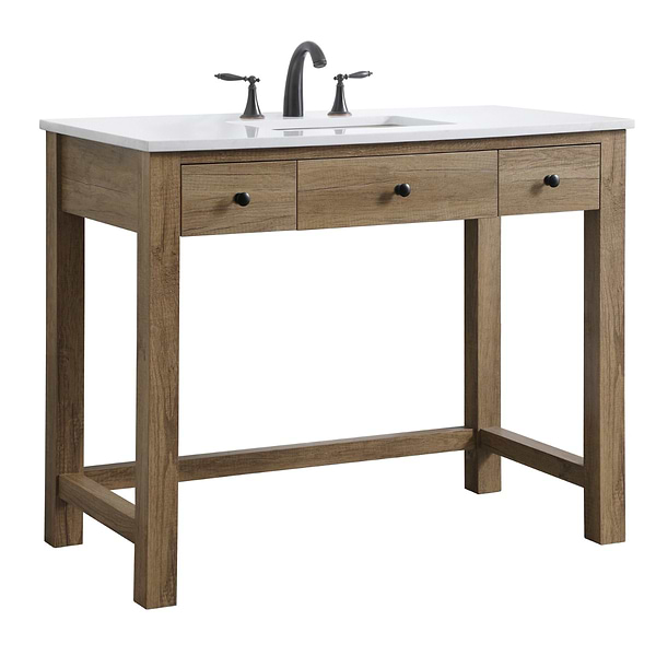Murray Blonde Oak 42" Single Vanity with White Cultured Marble Top