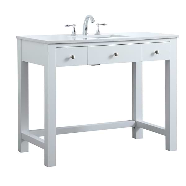 Murray White 42" Single Vanity with White Cultured Marble Top