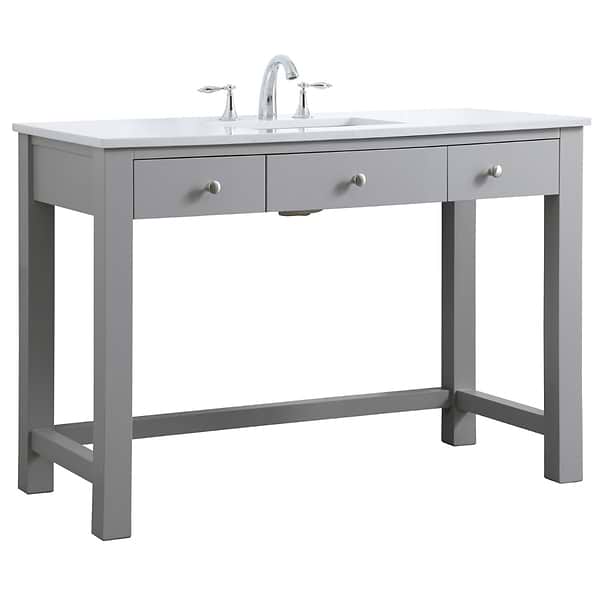 Murray Gray 48" Single Vanity with White Cultured Marble Top