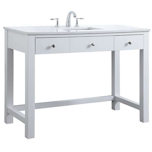 Murray White 48" Single Vanity with White Cultured Marble Top