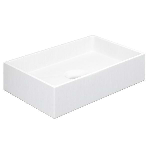 Jeker Cotton White 21" Concrete Rectangle Floating Sink by mudd.concrete