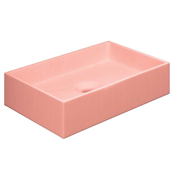 Jeker Mousse Pink 21" Concrete Rectangle Floating Sink by mudd.concrete