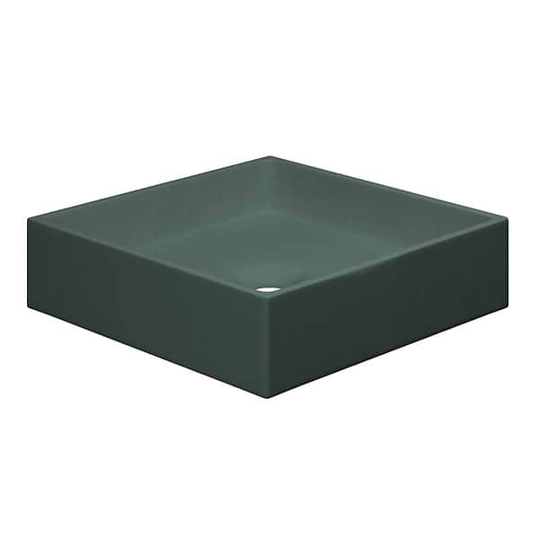Yarra Forest Green 16" Concrete Square Floating Sink by mudd.concrete