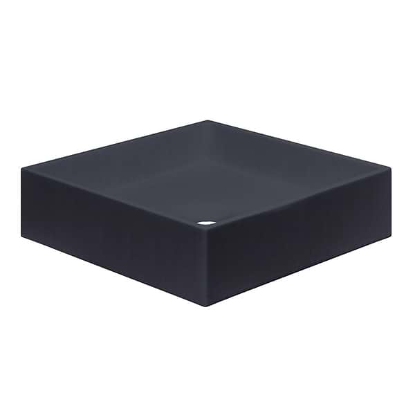 Yarra Midnight Black 16" Concrete Square Floating Sink by mudd.concrete
