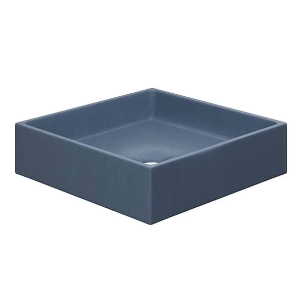 Yarra Denim Blue 16" Concrete Square Floating Sink by mudd.concrete