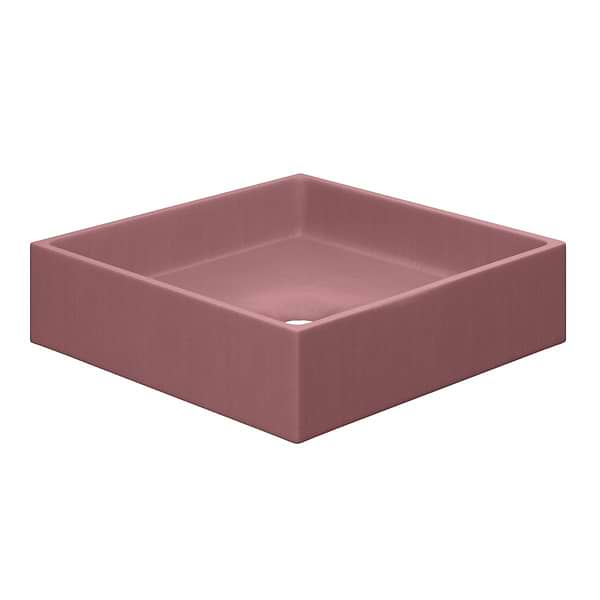 Yarra Berry Pink 16" Concrete Square Floating Sink by mudd.concrete