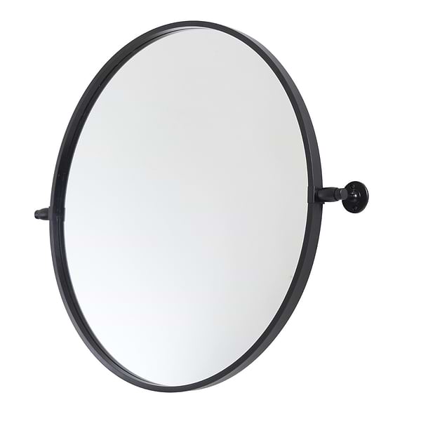 Liora Matte Black 24" Round Tilt Mirror