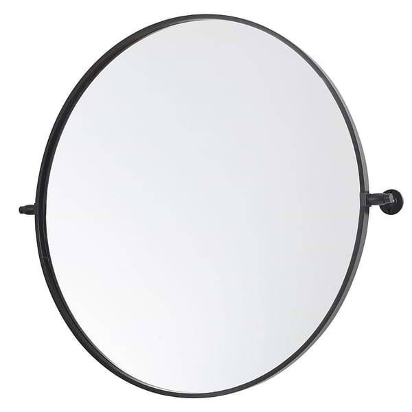 Liora Matte Black 30" Round Tilt Mirror