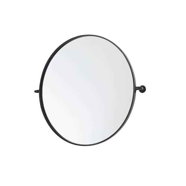 Liora Matte Black 30" Round Tilt Mirror