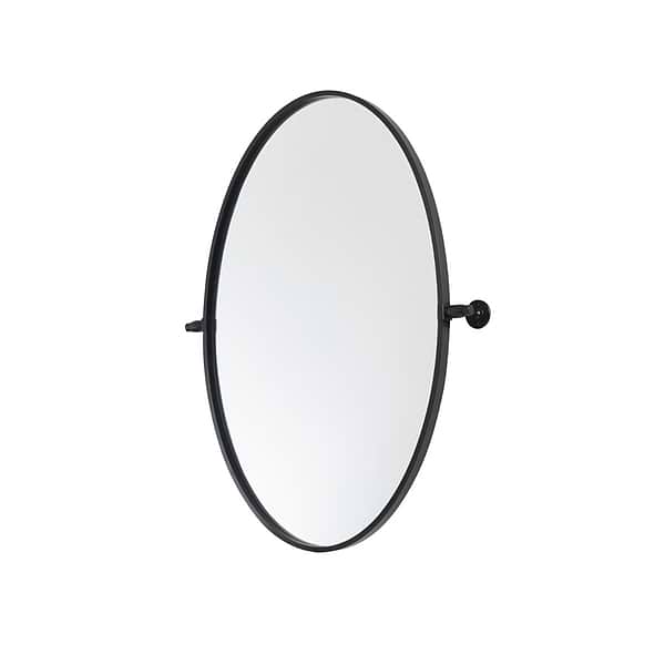 Liora Matte Black 21x32" Oval Tilt Mirror