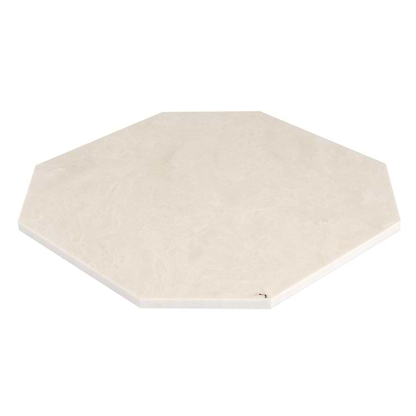 Alaris Crema Ella 12" Octagon with Earth Gray Dot Honed Marble Tile