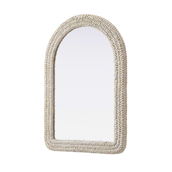 Marlis Ivory Corn Husk 30x42" Arch Mirror