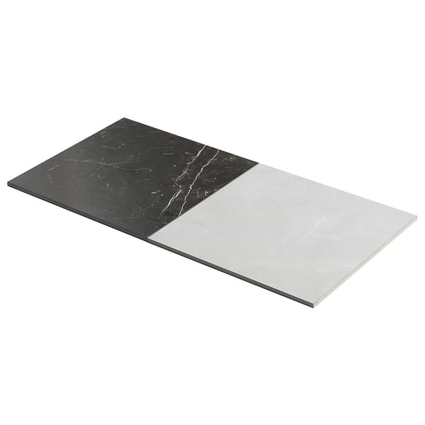 Fortunato Amani Gray and Nero Marquina Black 12x12 Matte Porcelain Checkerboard Tile
