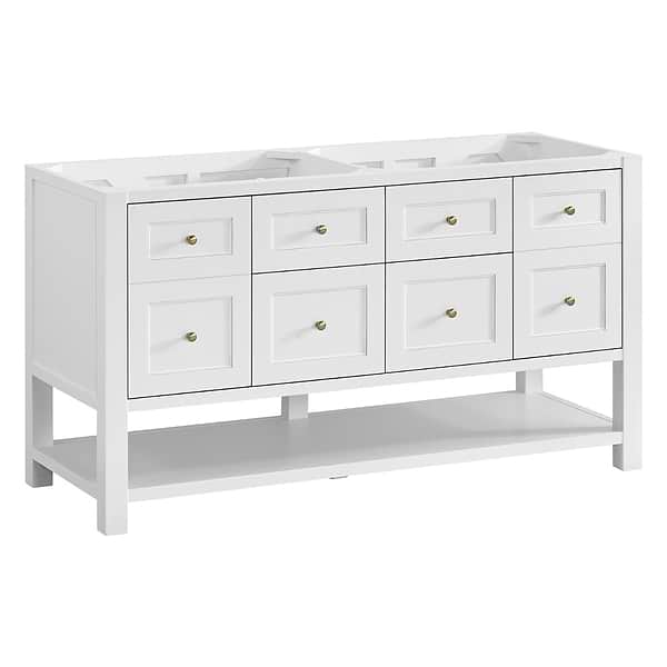 James Martin Vanities Breckenridge Bright White 60" Double Vanity without Top