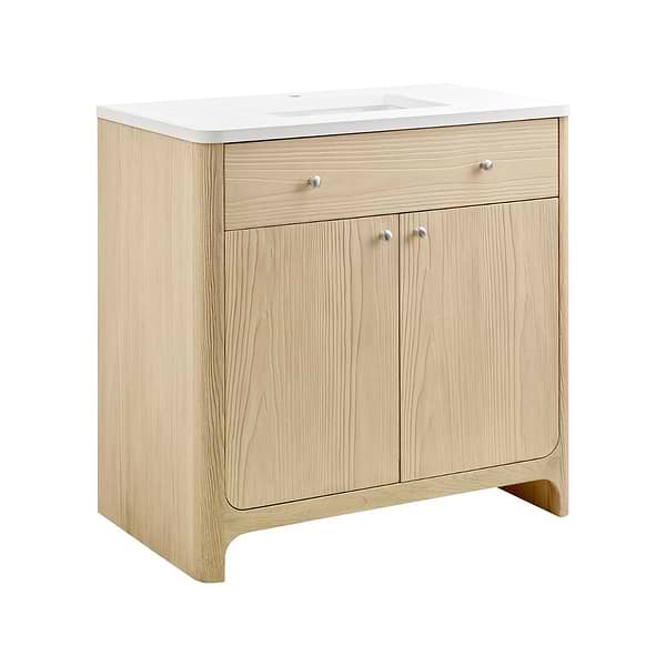 James Martin Vanities Gracyn Driftwood 36" Single Vanity with White Zeus Quartz Top