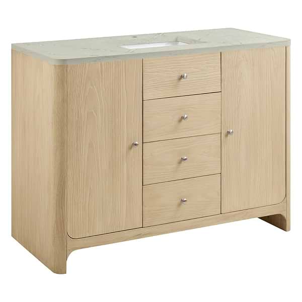 James Martin Vanities Gracyn Driftwood 48" Single Vanity with Victorian Silver Quartz Top