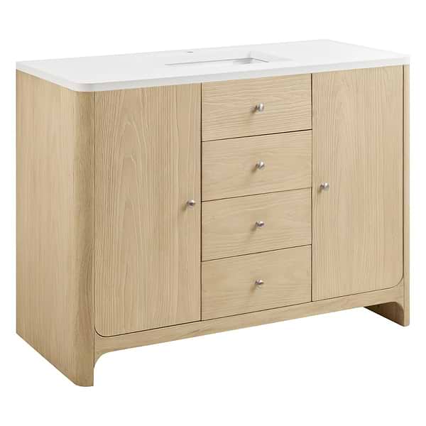 James Martin Vanities Gracyn Driftwood 48" Single Vanity with White Zeus Quartz Top