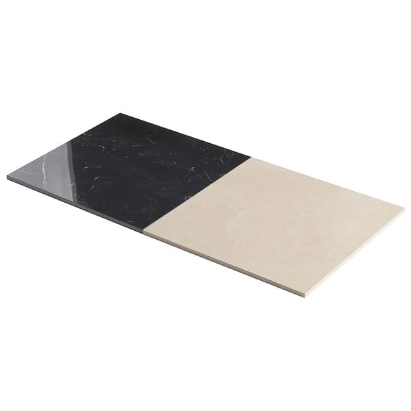 Fortunato Marfil Beige and Nero Marquina Black 12x12 Polished Porcelain Checkerboard Tile