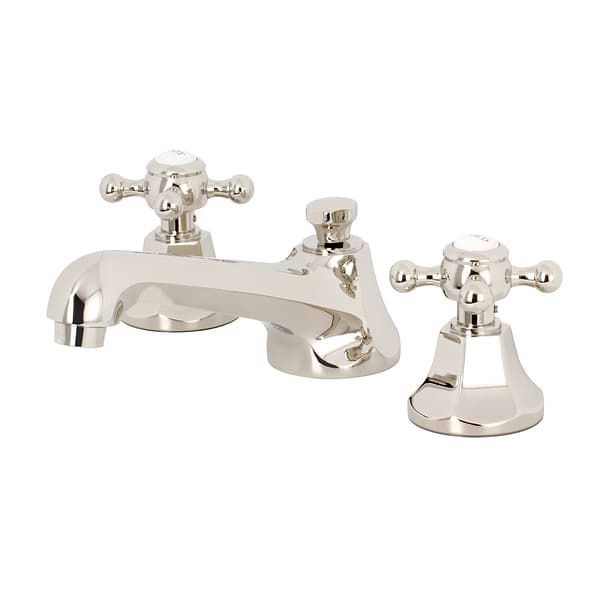 Rockleigh Polished Nickel 8" Widespread Bathroom Faucet With Pop Up Standard Drain