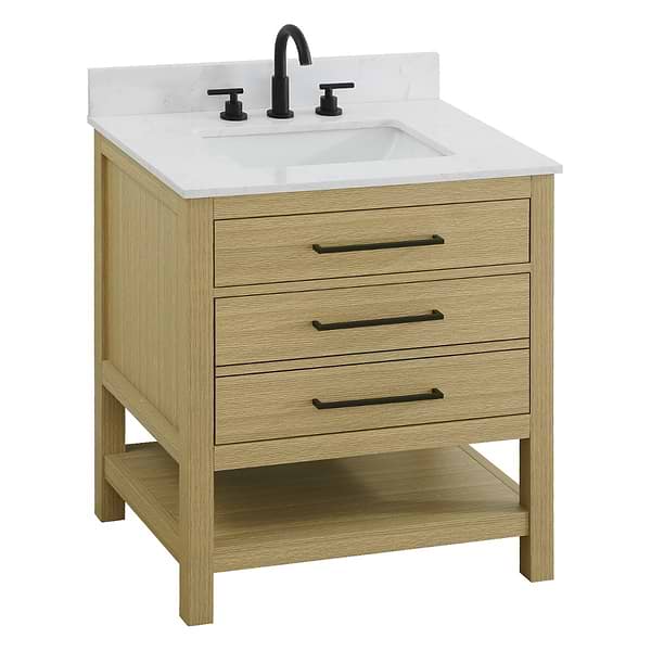Carson Honey Brown 30" Single Vanity with Cultured Marble Top