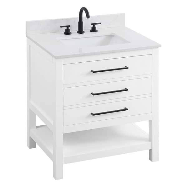 Carson White 30" Single Vanity with Cultured Marble Top
