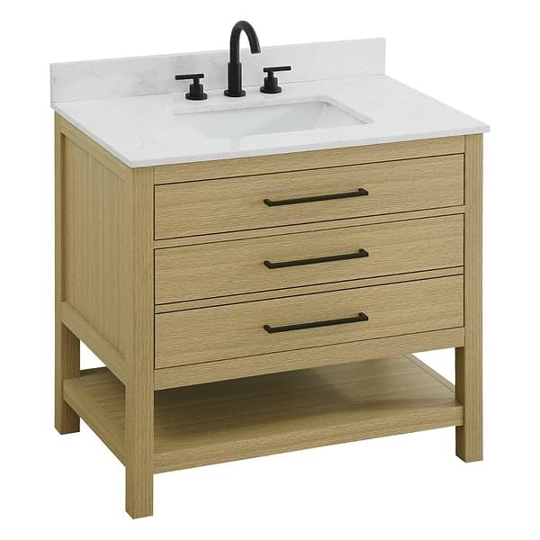 Carson Honey Brown 36" Single Vanity with Cultured Marble Top